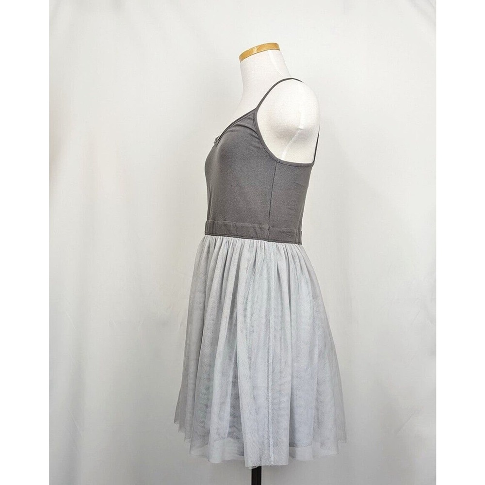 Abercrombie & Fitch Gray Dress Tank Sleeveless Tulle Skirt Juniors M - Picture 5 of 9